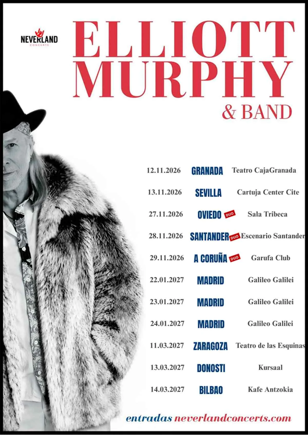 Elliot Murphy Gira por España.